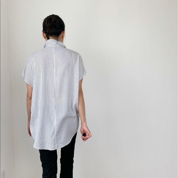 Ultra soft  stripes blouse top with collar - Picture 8 of 8